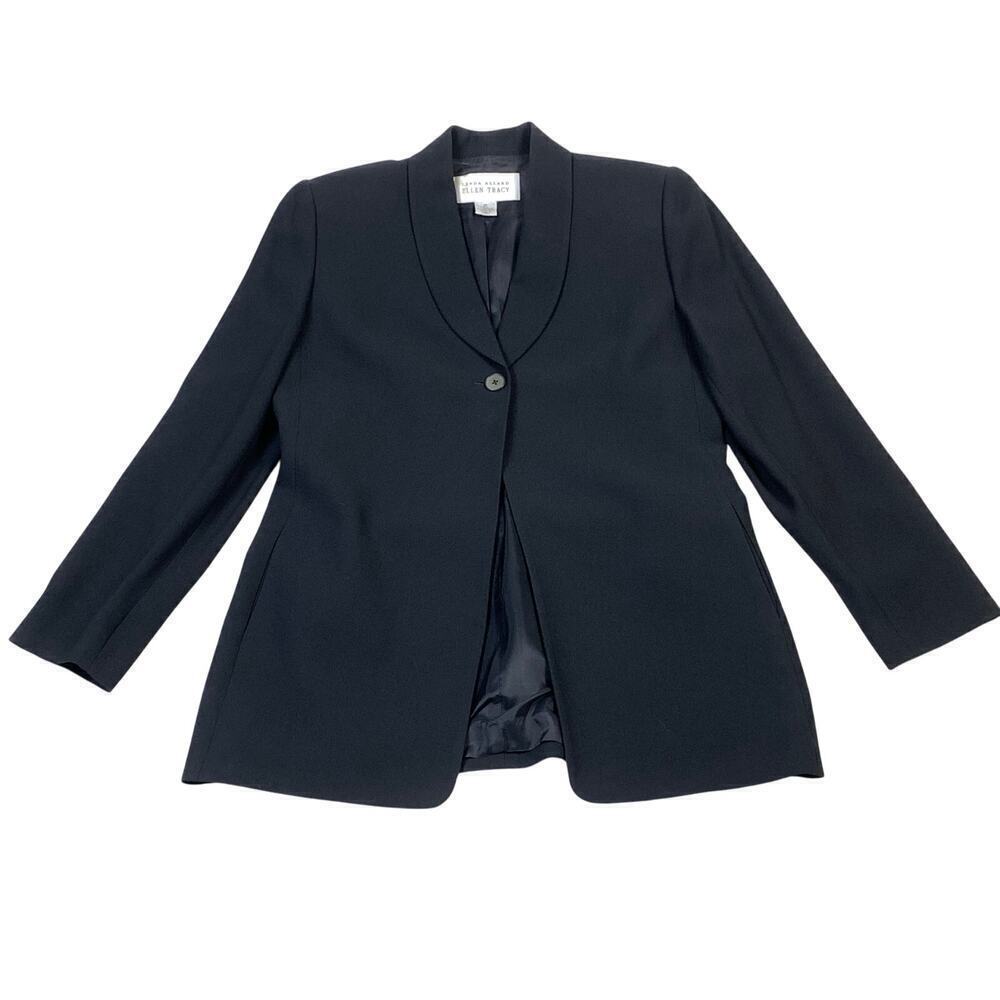 Linda Allard Ellen Tracy Black Tailored Blazer Size 10 Office Professional